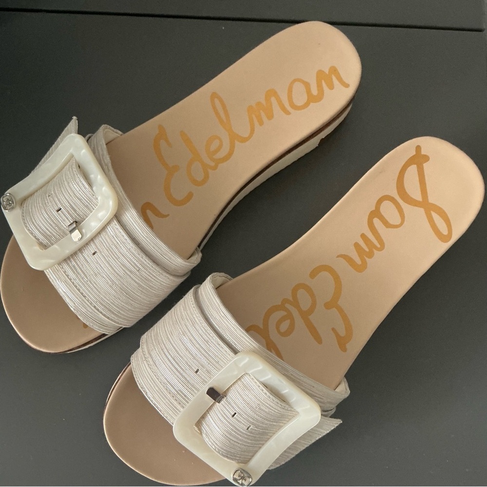 Sam Edelman Ariane Women's Cream Slide Platform Sandals (Size 9) - Picture 3 of 9